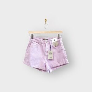 Nwt DENIM & CO Lilac Purple Denim Mom Shorts (Sz UK 8)
